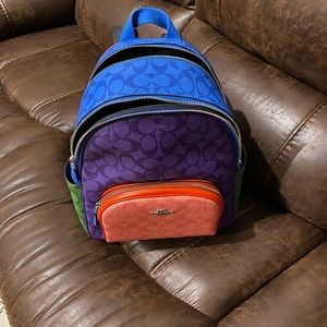 Coach  Backpack in Blocked Signature Canvas